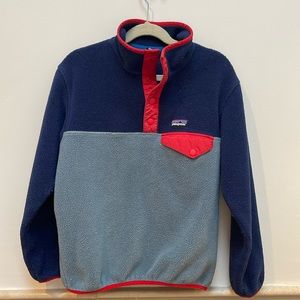 Patagonia Kids Jacket - Navy and Gray with Red Accents